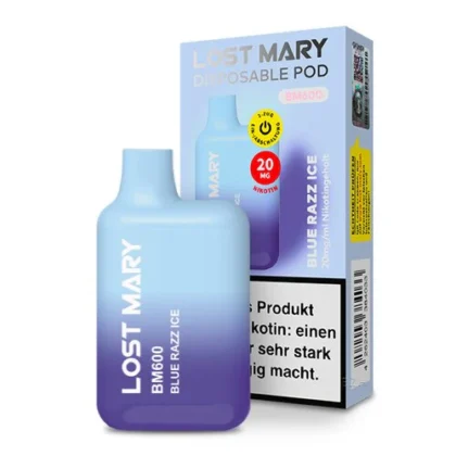 Lost Mary BM600 - Blue Razz Ice 20mg Nikotin