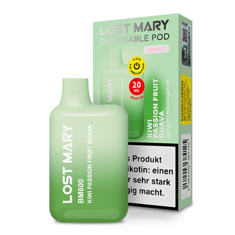 Lost Mary BM600 - Kiwi Passion Fruit Guava 20mg Nikotin